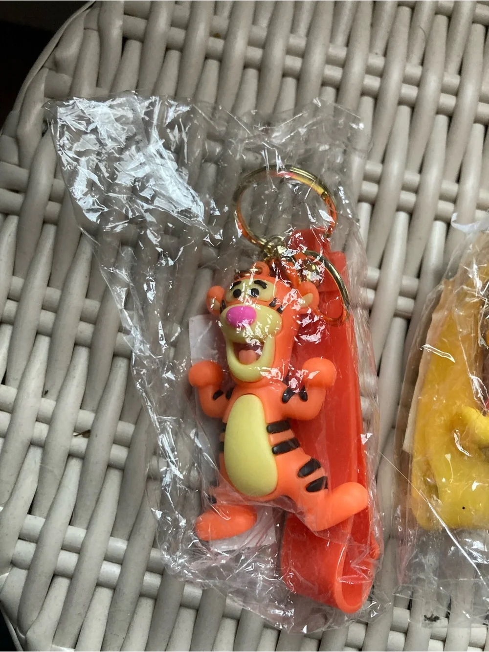 Whinny the Pooh, pink piglet, and tigger key chains . And Eeyore too